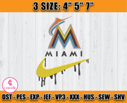 miami marlins embroidery, nike mlb teams embroidery, embroidery design