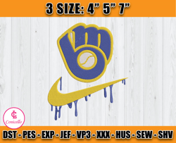 milwaukee brewers embroidery, mlb nike embroidery, embroidery design