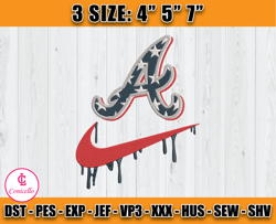 atlanta braves embroidery, nike baseball embroidery, embroidery machine file