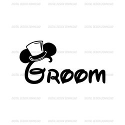 White Magic Hat Groom Mickey Mouse Wedding SVG