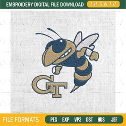 ncaa georgia tech yellow jackets logo embroidery design