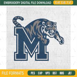 memphis tigers ncaa sport logo embroidery design