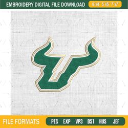 ncaa south florida bulls sport logo embroidery design