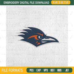 utsa roadrunners cheer ncaa logo embroidery design