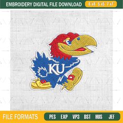 kansas jayhawks ncaa division 1 logo embroidery logo