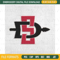 san diego state aztecs ncaa football logo embroidery design