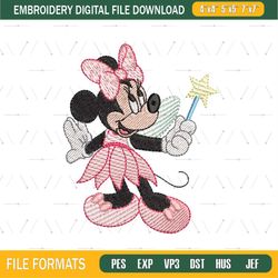Minnie Mouse Fairy Embroidery Png