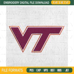 ncaa virginia tech hokies sport logo embroidery design