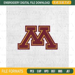 minnesota golden gophers ncaa logo embroidery design