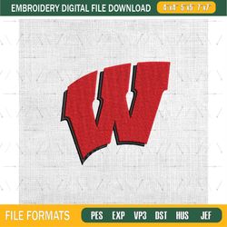 wisconsin badgers ncaa football logo embroidery design