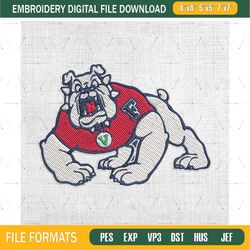 fresno state bulldogs ncaa football logo embroidery design