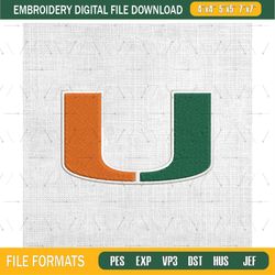 ncaa miami hurricanes sport logo embroidery design