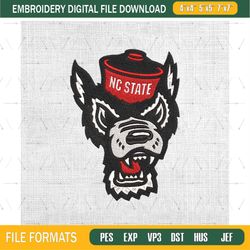 ncaa north carolina state wolfpack logo embroidery design