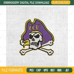 east carolina pirates ncaa football logo embroidery design