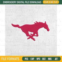 ncaa southern methodist smu mustangs logo embroidery design