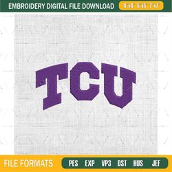 tcu horned frogs ncaa logo embroidery design