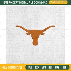 texas longhorns ncaa mascot logo embroidery design