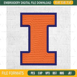 illinois fighting illini ncaa logo embroidery design