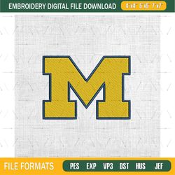 michigan wolverines ncaa logo embroidery design