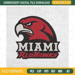 ncaa miami oh redhawks embroidery design