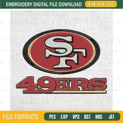 nfl logo san francisco 49ers embroidery designs