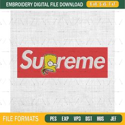 supreme bart simpson embroidery design