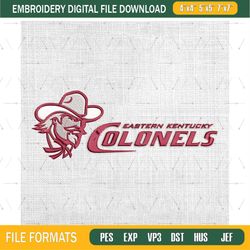 eastern kentucky colonels ncaa embroidery design