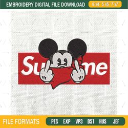 mickey mouse superme embroidery design