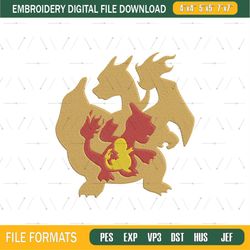 charizard pokemon embroidery design