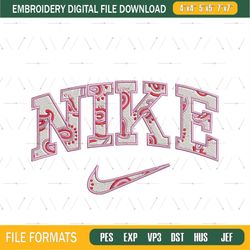 nike pink embroidery design