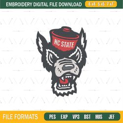 nc state wolfpack ncaa logo embroidery file