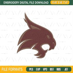 ncaa texas state bobcats embroidery design