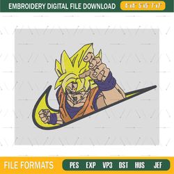 Nike Goku Anime Embroidery Design, Nike Anime Embroidery Design, Best Anime Embroidery