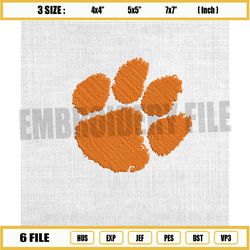 clemson tiger paw mosaic ncaa logo embroidery design