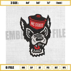 ncaa north carolina state wolfpack logo embroidery design