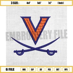 virginia cavaliers ncaa logo embroidery design