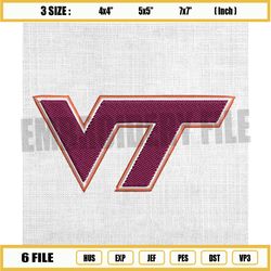 ncaa virginia tech hokies sport logo embroidery design