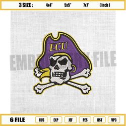 east carolina pirates ncaa football logo embroidery design