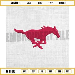 ncaa southern methodist smu mustangs logo embroidery design