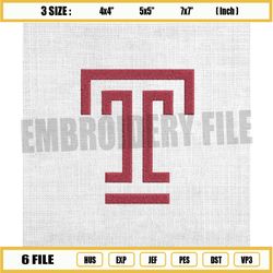 temple university owls ncaa football logo embroidery design