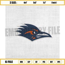 utsa roadrunners cheer ncaa logo embroidery design