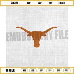 texas longhorns ncaa mascot logo embroidery design