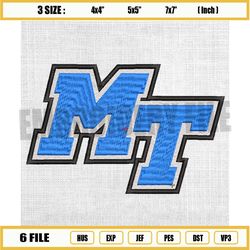 middle tennessee blue raiders ncaa football logo embroidery design