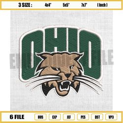 ohio bobcats ncaa football logo embroidery design