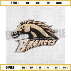 western michigan broncos ncaa football logo embroidery design