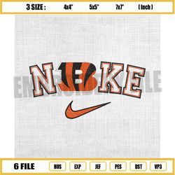 cincinnati bengals x nike swoosh logo embroidery design