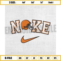 cleveland browns x nike swoosh logo embroidery design