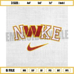 washington commanders x nike swoosh logo embroidery design