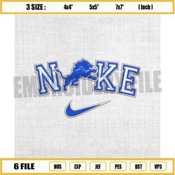 detroit lions x nike swoosh logo embroidery design