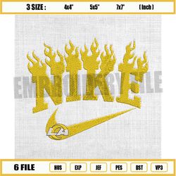 los angeles rams nike flaming logo embroidery